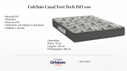 Colchão Casal Fort Tech ISO 100 D33 Ortopédico Ortobom