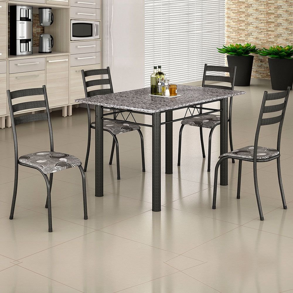Decormobile - Mesa 4 Cadeiras Ipanema Granito (Retangular)100x60