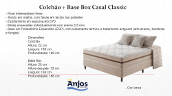 Colchão + Base Casal Classic Ensacadas