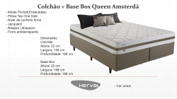 Colchão + Base Box Queen Amsterdã molas ensacadas
