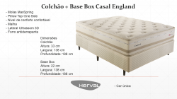 Colchão + Base Box Casal England ensacadas