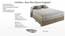 Colchão + Base Box Queen England ensacadas