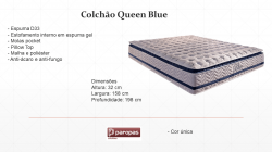 Colchão Queen Blue Viscoelástico Molas Pocket 32 cm 1,58